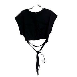 Women’s Forever21 Black Woven Cropped Top